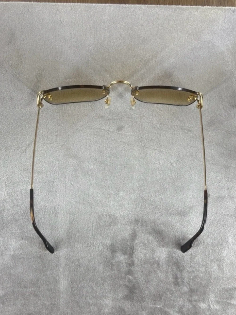 Cartier CT0330S 005 Rimless Gold Brown Gradient Sunglasses 59-19-145 w/ Case